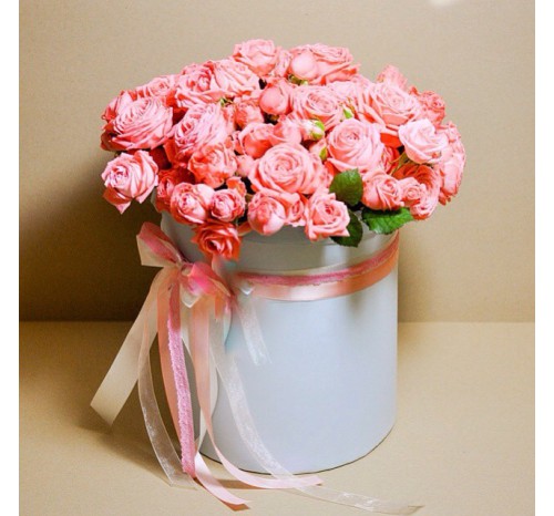 Коробка с цветами "Карамель"