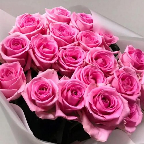 Букет из розовых голландских роз, 19 шт