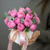 Коробка №6 с пионовидными розами Сильва Пинк